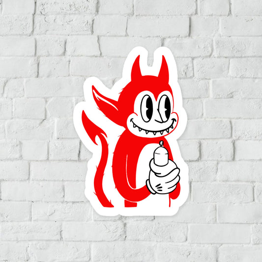 Original designed red devil decorative sticker.
