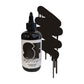 Bottle of black marker paint refill with a color swatch on a white background.