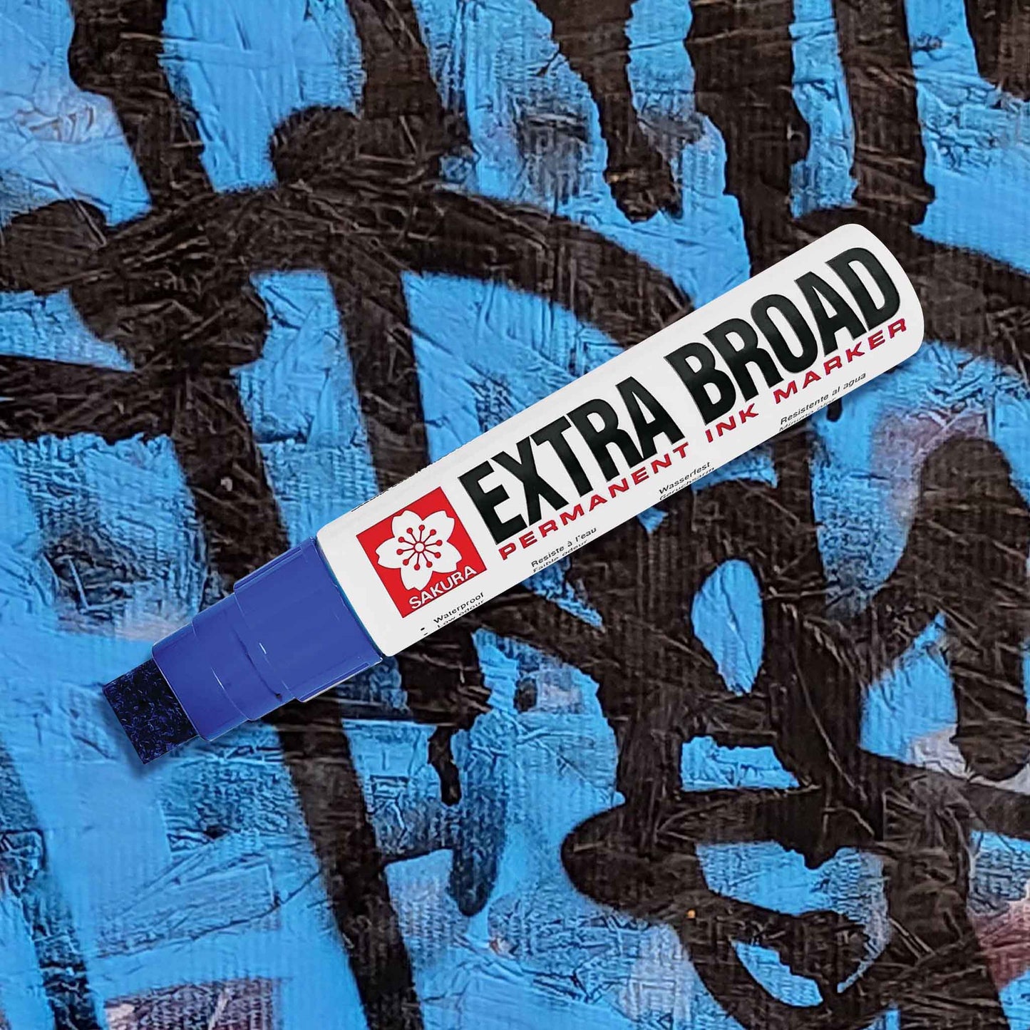Blue extra broad Sakura permanent ink marker