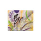 Abstract graffiti style artwork with colorful splashes and a prominent black signature on a white background.