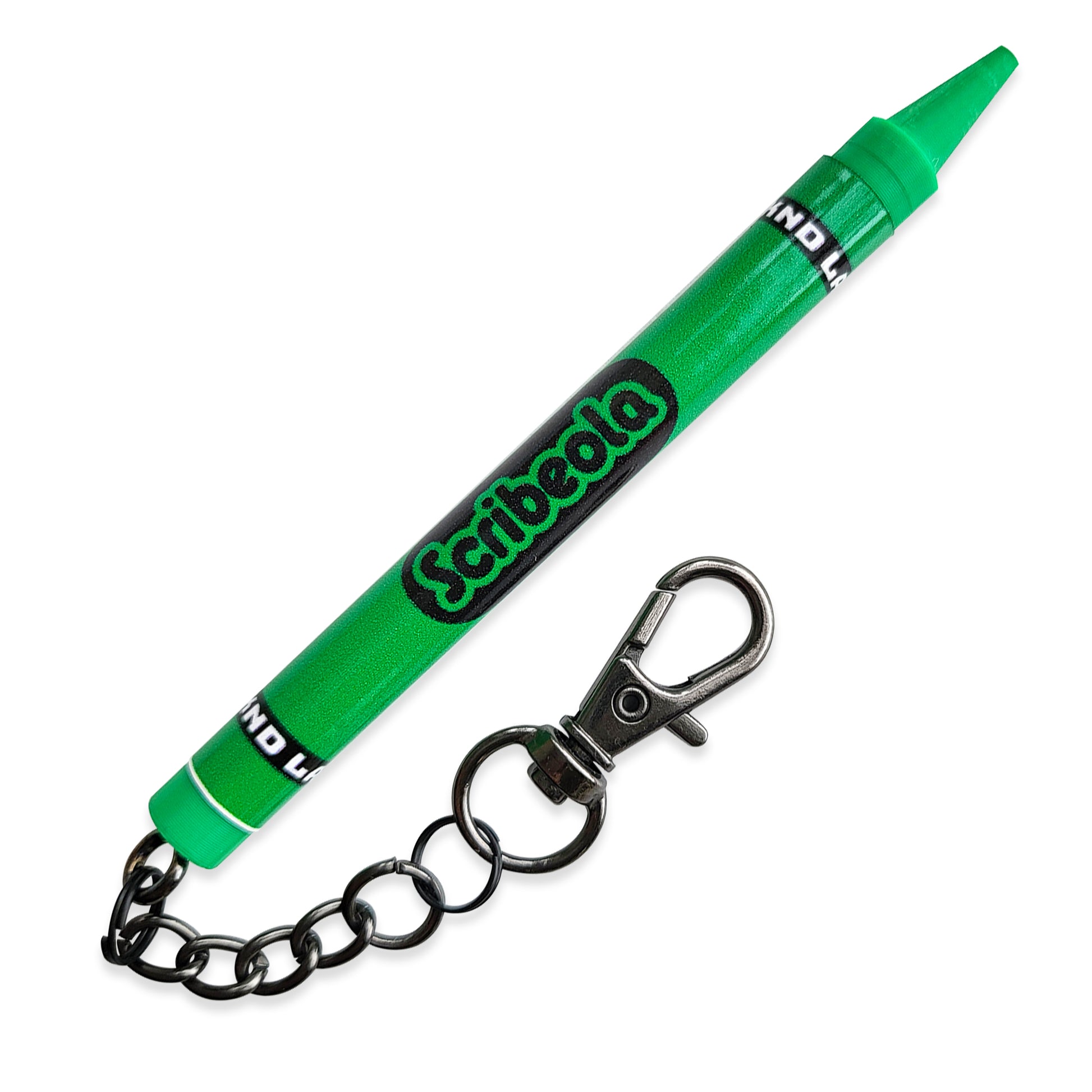 Green crayon scribe keychain