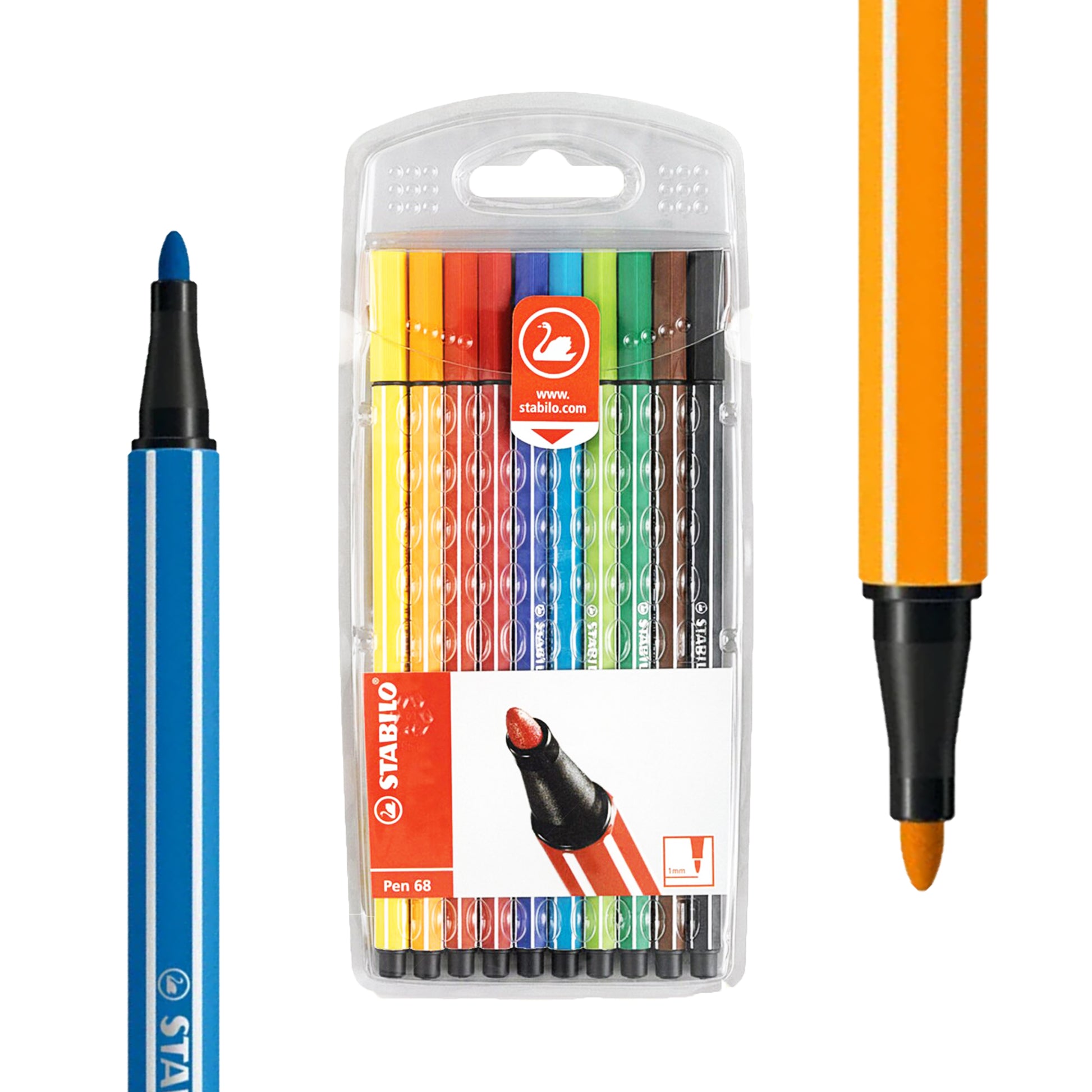 Stabilo 68 Pen art marker set of 10 primary colors.
