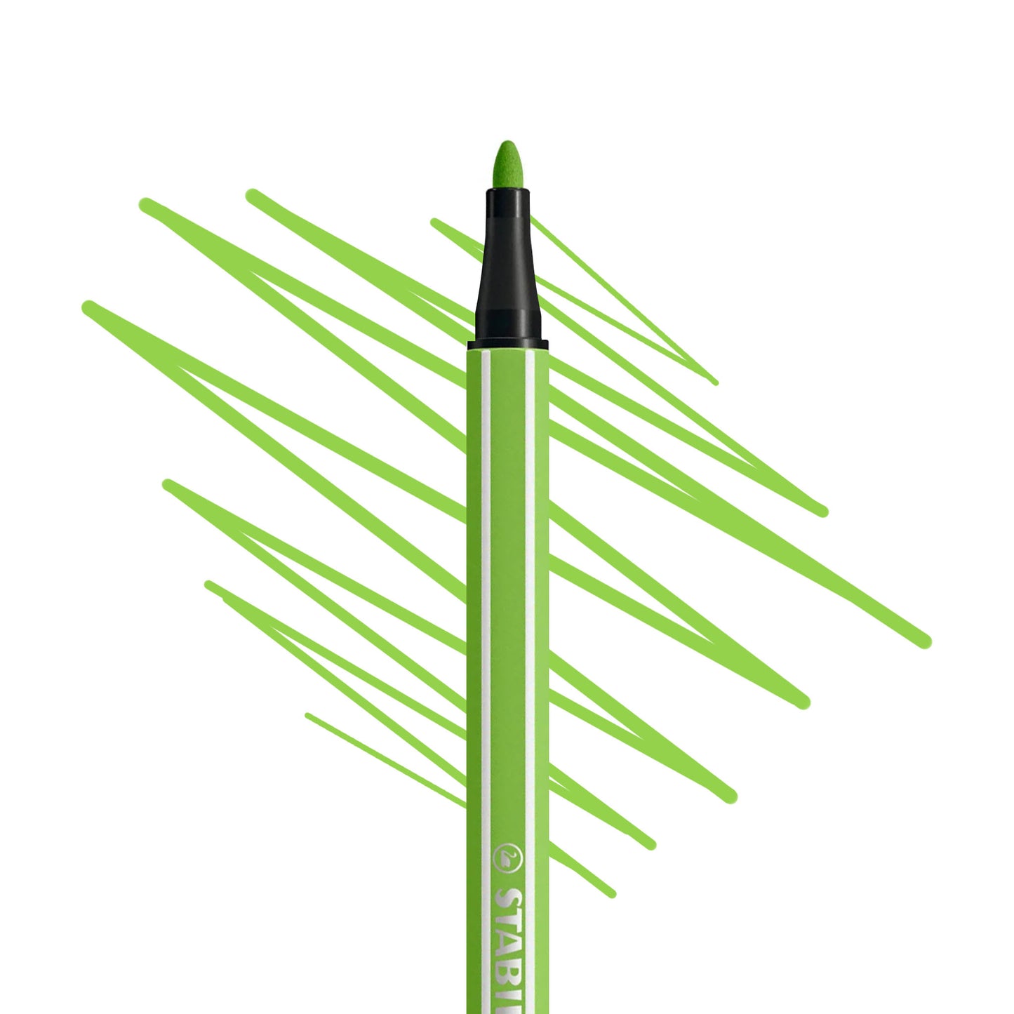 Stabilo 68 Pen art marker in lime green.