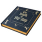 Front cover of 'The Book of Hip Hop - Justin Bua Version', black with gold embossing and metallic gold edged pages.