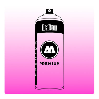 A line drawing of a spray paint can with a transparent, magenta color swatch.