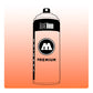 A line drawing of a spray paint can with a transparent, orange color swatch.