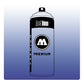 A line drawing of a spray paint can with a transparent, dark blue color swatch.