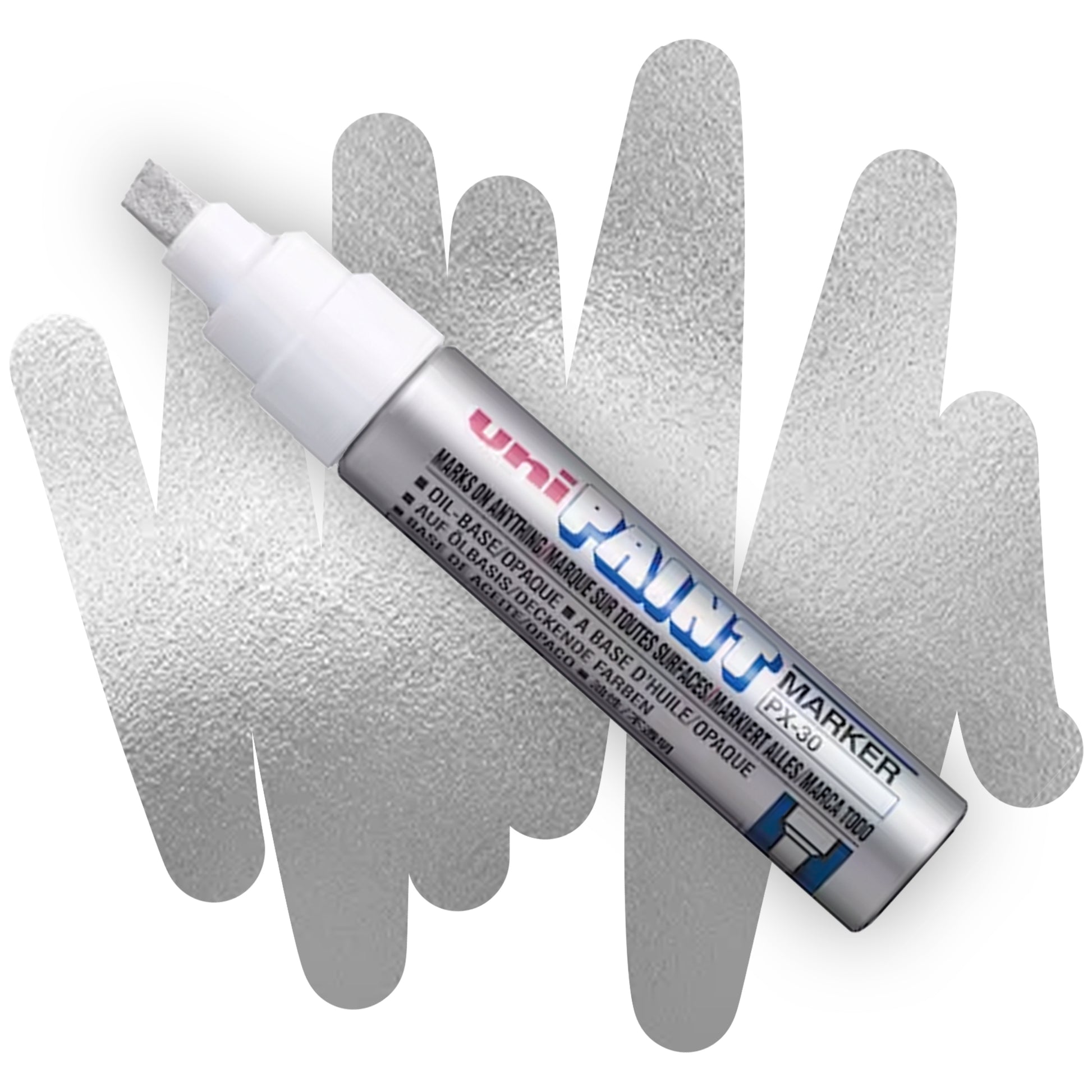Uni paint chisel tip markers px-30 in silver.