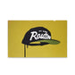 A green yellow painted board with a black hat that reads in white "My Daily Routine".