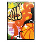A painting of a basketball with a hand and the numbers 1986 in a graffiti style with a black frame.