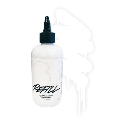 Bottle of SF refill marking paint with a white label and color swatch.