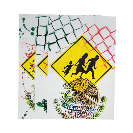 Drew One print with the classic Drew one yelllow sign