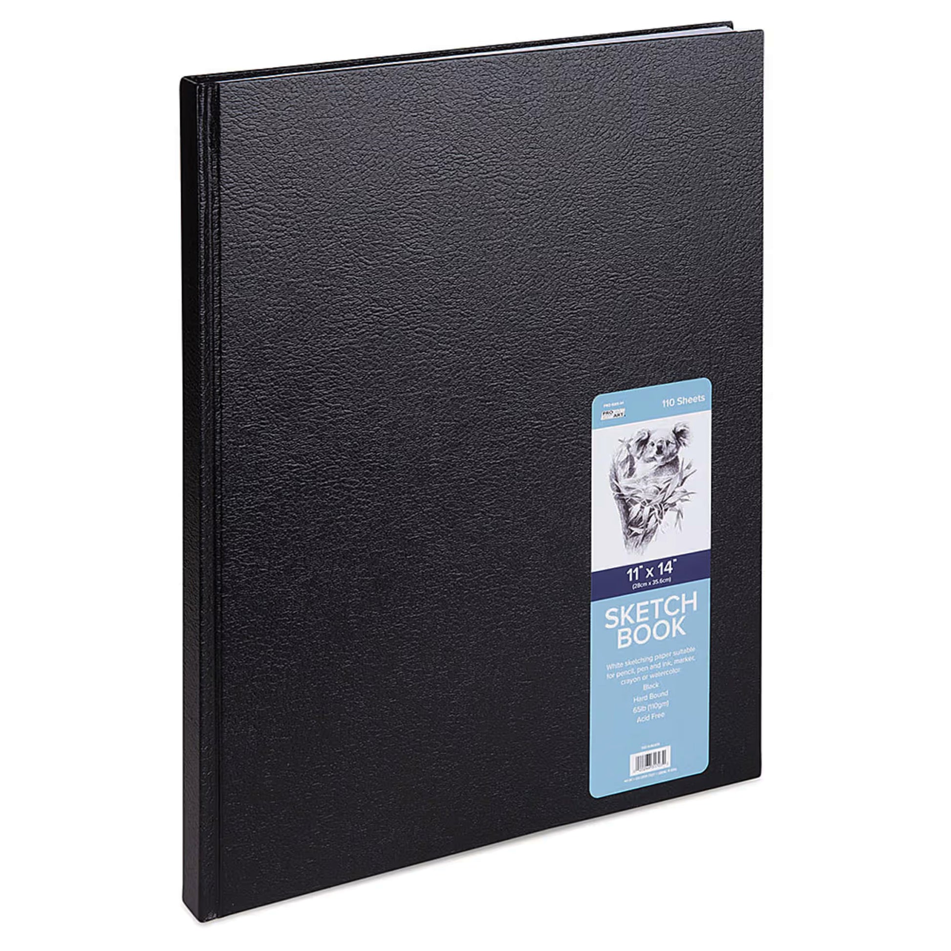 Black sketchbook with ArtPro label on a white background.