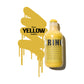 A yellow, short paint marker with a fabric nib with a color swatch to the left that reads "KRINK - Yellow - 15mm"