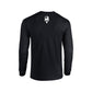 men's black long sleeve t-shirt with a white cap print