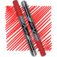 loop marker with a red cap ,grey body and black text on a red swatch