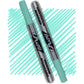 loop marker with an aqua cap ,grey body and black text on an aqua swatch