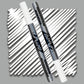 loop marker with a white cap ,grey body and black text on a white swatch