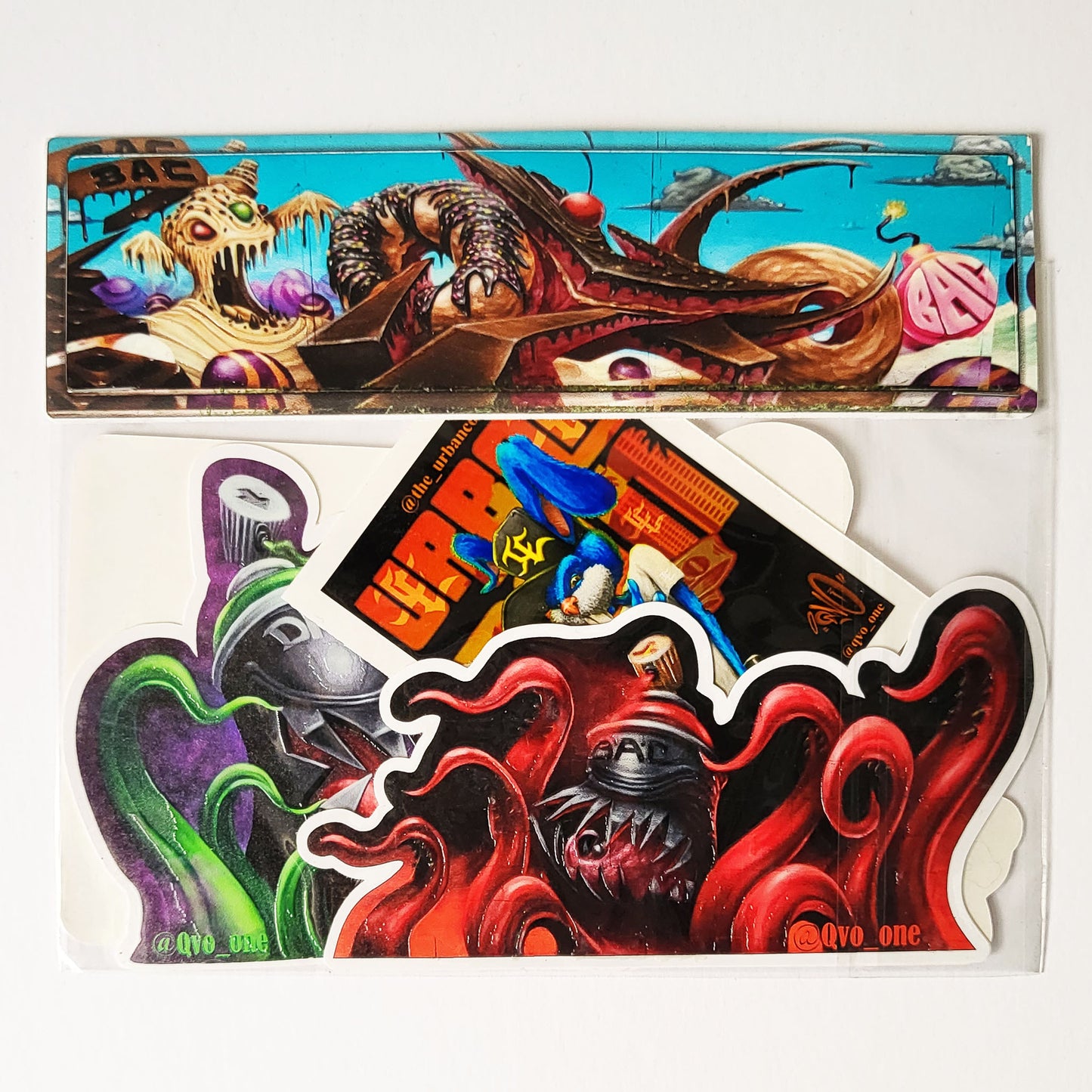 Inland empire graffiti artist Qvo sticker pack original designs
