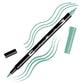 Asparagus Tombow double-headed brush-pen with a flexible nylon fiber brush tip and a fine tip against a white background with Asparagus strokes