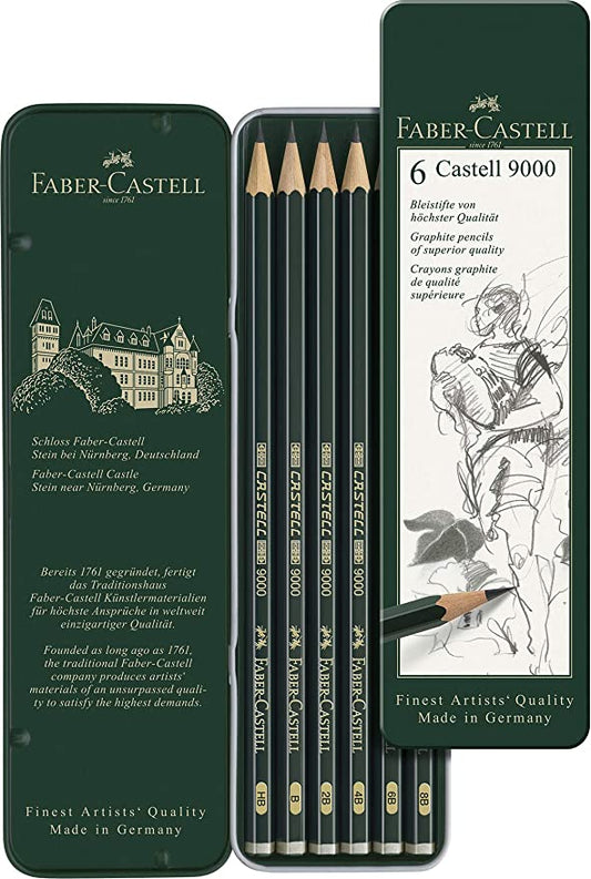 Faber Castell 9000 6pc Tin