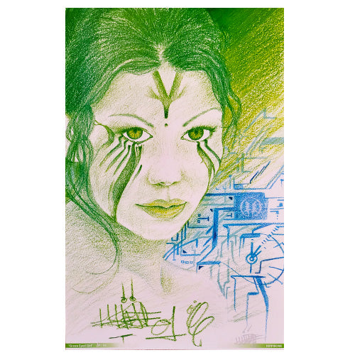 Green Eyed Girl Print