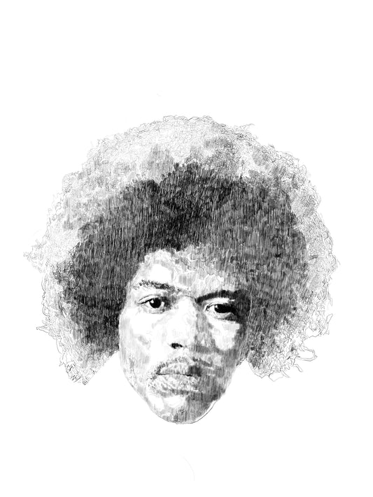Jimi Hendrix Portrait Print