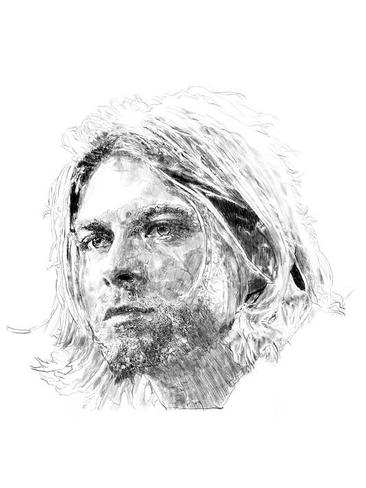 Kurt Cobain Portrait Print